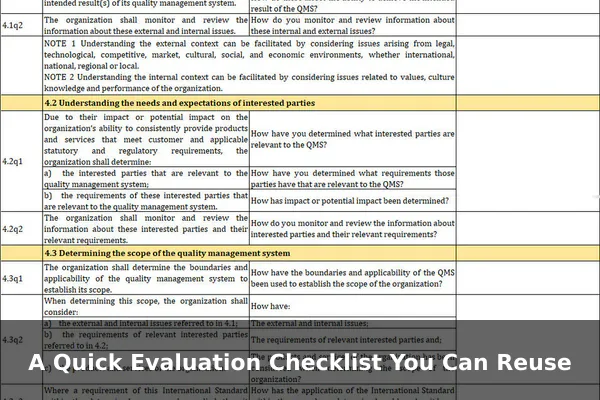 A Quick Evaluation Checklist You Can Reuse