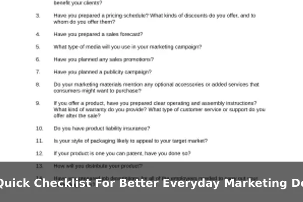 A Quick Checklist For Better Everyday Marketing Decisions